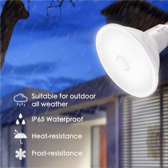 Motion Sensor Flood Light Bulbs, Dusk to Dawn LED Security Light E26 Base - Picture 4 of 7